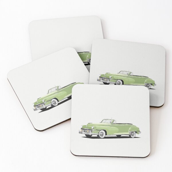 Item preview, Melon-Colored Classic Car in Pastel Green - Vintage Open-Top Vehicle designed and sold by luhihi.