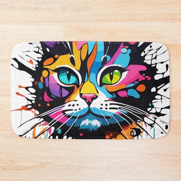 Item preview, Rainbow Whiskers: Expressive Cat Art designed and sold by javaoverride.