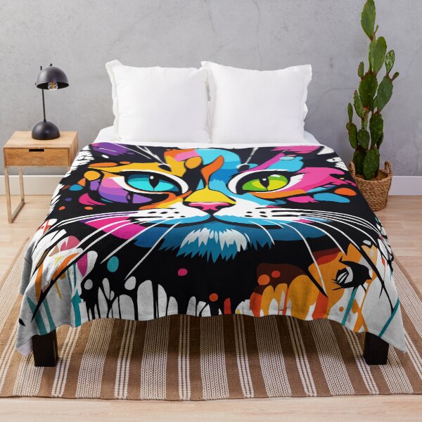 Item preview, Rainbow Whiskers: Expressive Cat Art designed and sold by javaoverride.