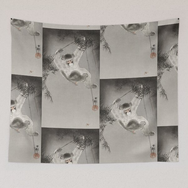 Item preview, Monkey, hanging from bamboo branch  designed and sold by stripedcarpet.