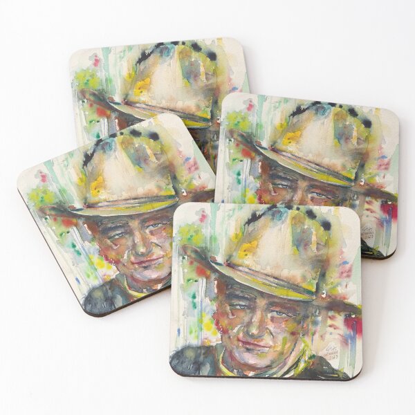 Item preview, JOHN WAYNE watercolor portrait .1 designed and sold by lautir.