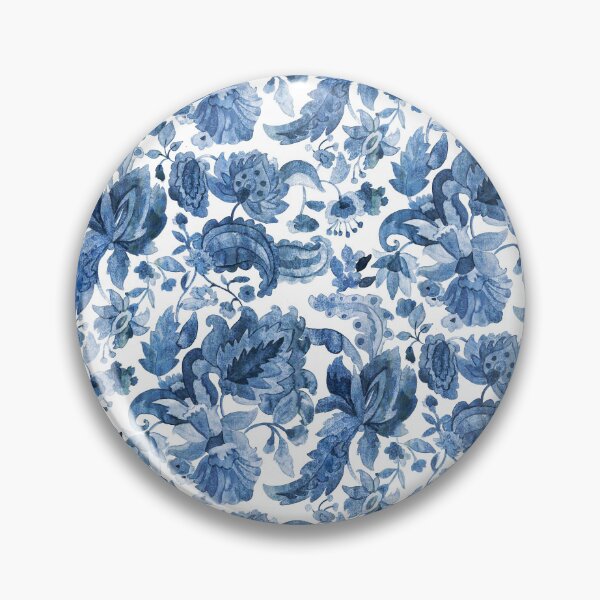 Item preview, Jacobean flower ramage watercolor designed and sold by Alessandro Remo Mazzoni Remotextiles.