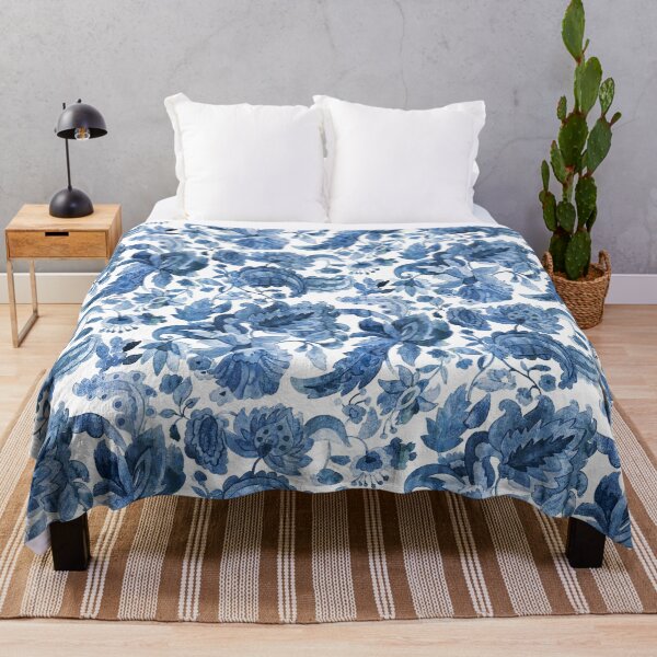 Item preview, Jacobean flower ramage watercolor designed and sold by Alessandro Remo Mazzoni Remotextiles.