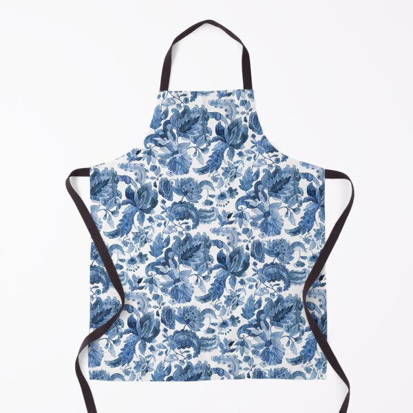 Item preview, Jacobean flower ramage watercolor designed and sold by Alessandro Remo Mazzoni Remotextiles.