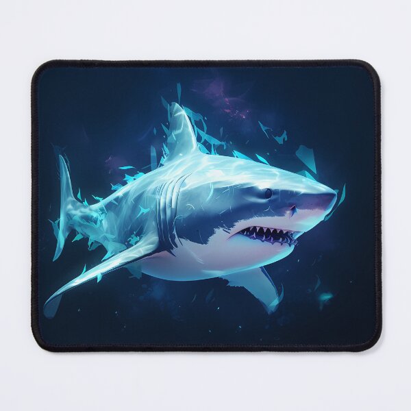 Item preview, Ethereal Blue Shark Portrait designed and sold by CGSGraphics.