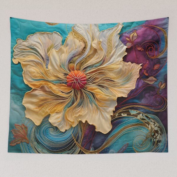 Item preview, Colorful detailed silk flower art print designed and sold by dcrc.