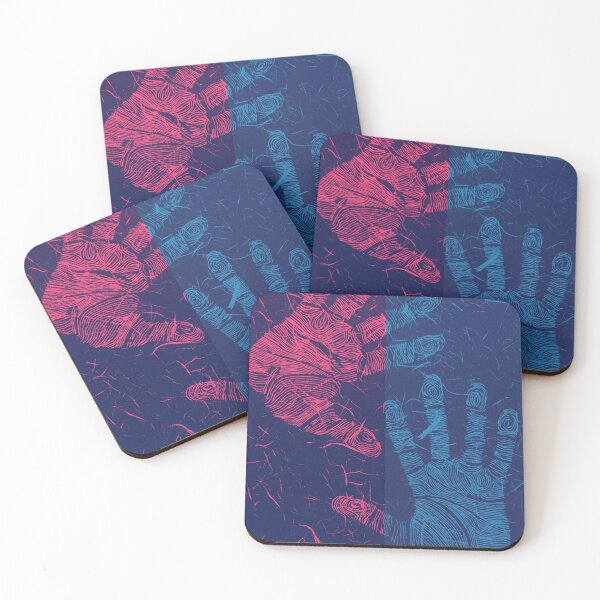 Item preview, Red and Blue Linocut  designed and sold by Khephra.