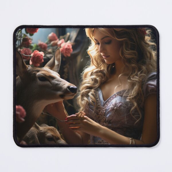 Item preview, Cheerful Woman in Floral Dress Celebrating Friendship with Animal Themes designed and sold by Domitian Tincaba.