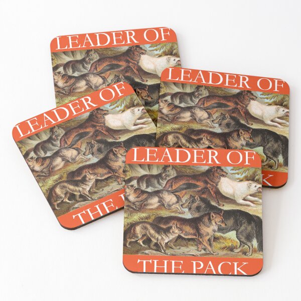 Item preview, Leader of the Pack Wolves Jackals Coyotes Vintage Chromolithograph (white print) Animal Lover Gift designed and sold by ElegantTeaTime.
