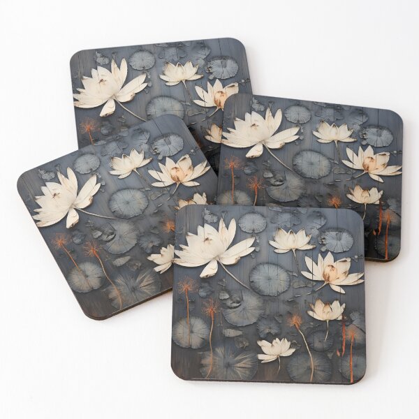 Item preview, burned wood flower art print designed and sold by dcrc.