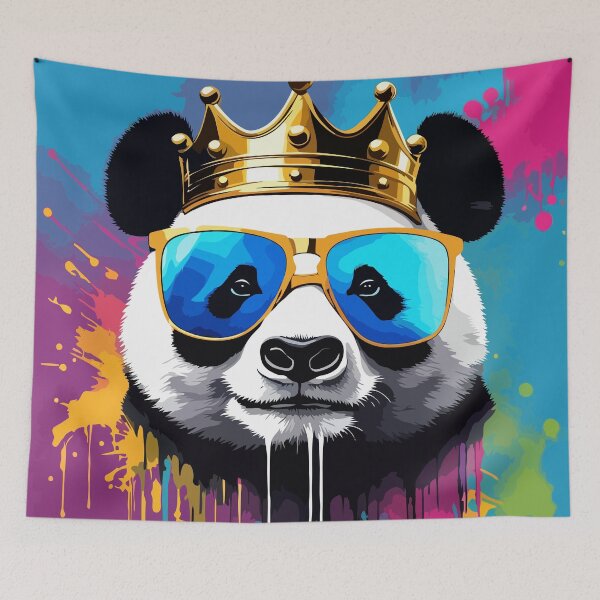 Item preview, Royal Panda Vibes: Colorful Crown & Shades designed and sold by javaoverride.