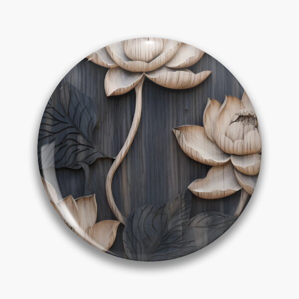 Item preview, burned wood flower art print designed and sold by dcrc.