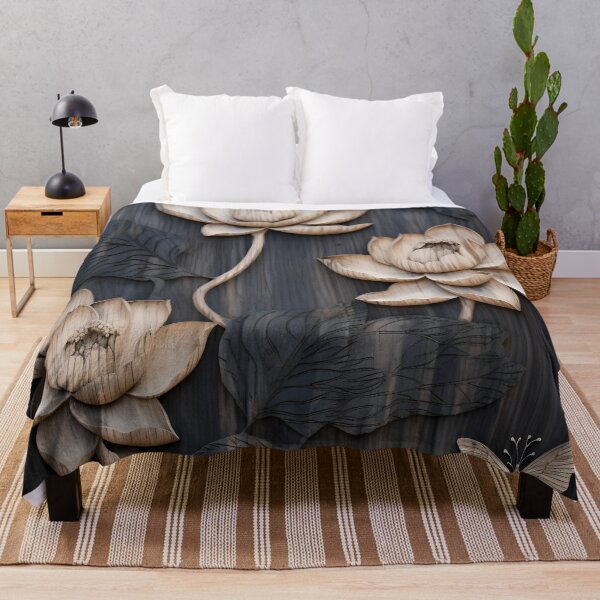 Item preview, burned wood flower art print designed and sold by dcrc.
