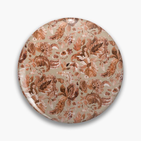 Item preview, Jacobean flower ramage watercolor autumn color designed and sold by Alessandro Remo Mazzoni Remotextiles.