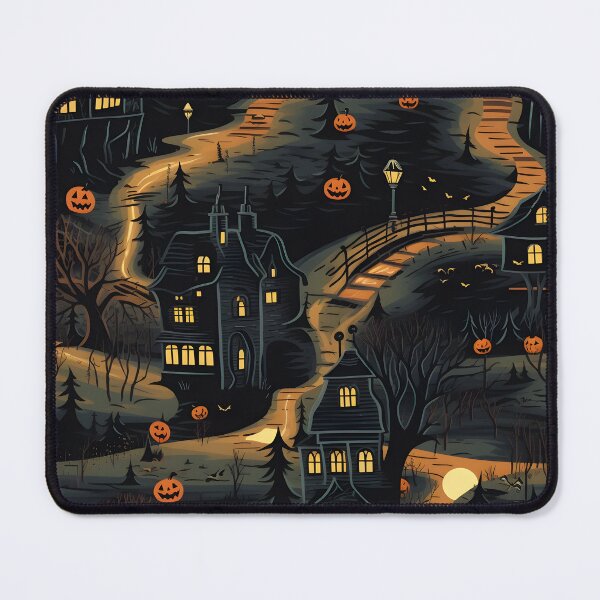 Item preview, halloween haunted village seamless picture 1 designed and sold by Witchanun Komutthong.