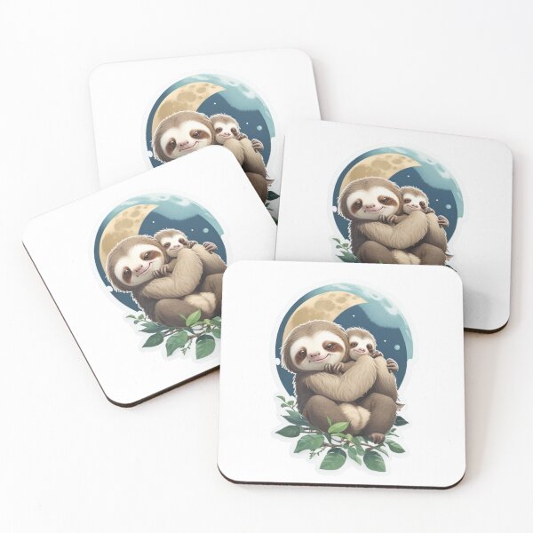 Item preview,  cute sloths at night designed and sold by Karaz's Animal Kingdom.