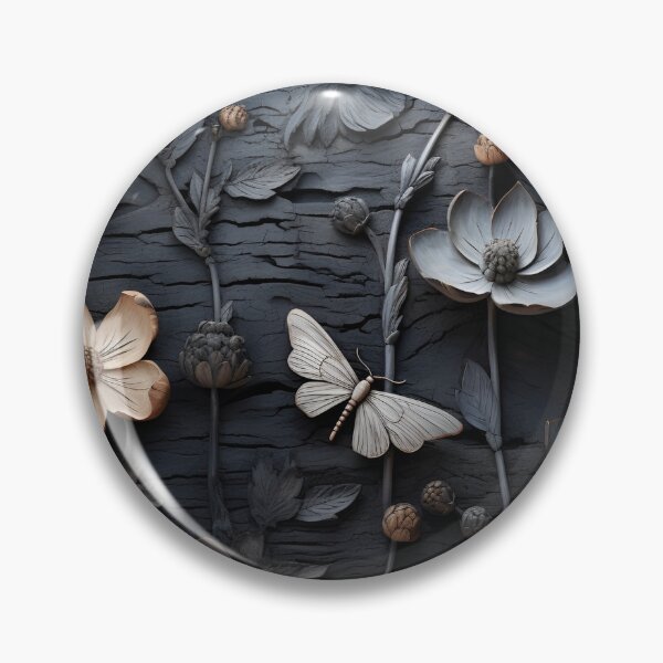 Item preview, burned wood flower art print designed and sold by dcrc.
