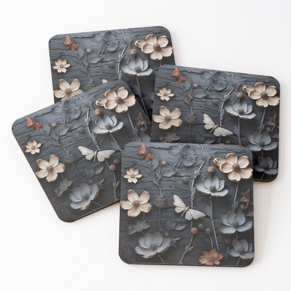 Item preview, burned wood flower art print designed and sold by dcrc.