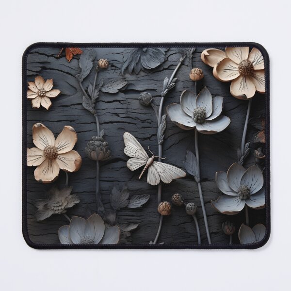 Item preview, burned wood flower art print designed and sold by dcrc.