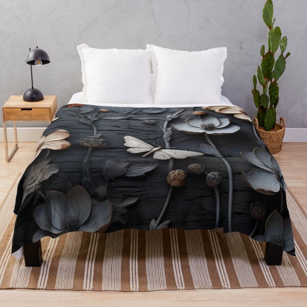 Item preview, burned wood flower art print designed and sold by dcrc.
