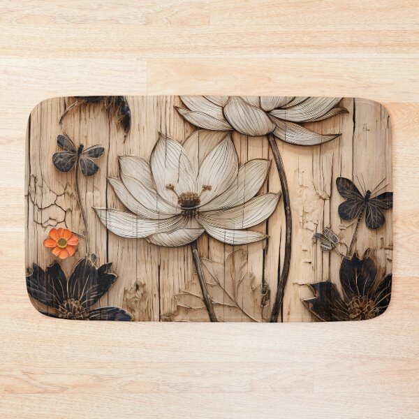 Item preview, burned wood flower art print designed and sold by dcrc.