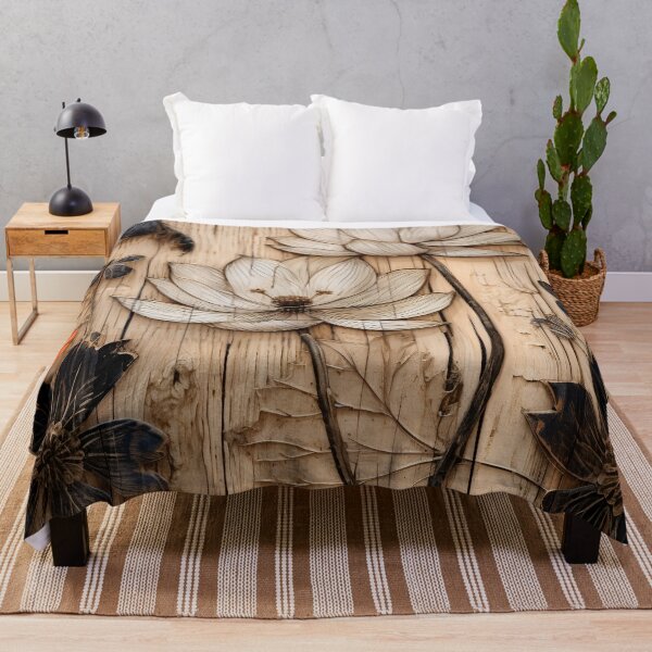 Item preview, burned wood flower art print designed and sold by dcrc.