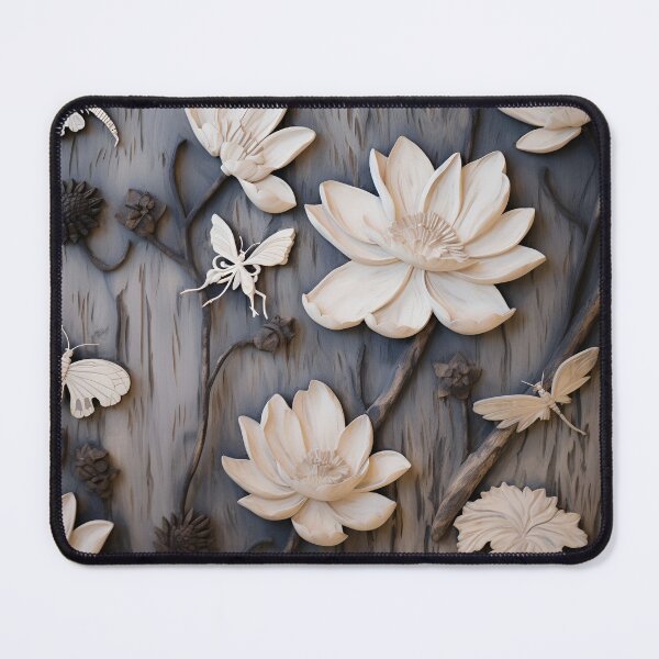 Item preview, burned wood flower art print designed and sold by dcrc.