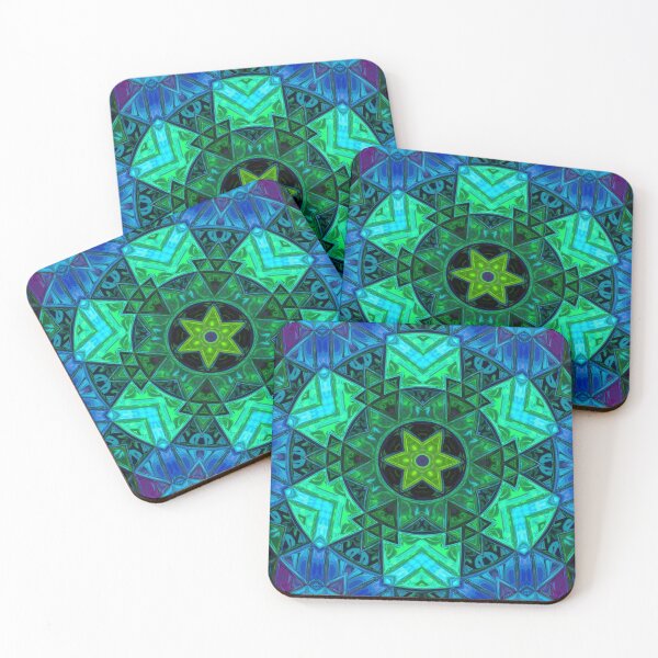 Item preview, Mosaic Mandala Green and Blue designed and sold by WormholeOrbital.