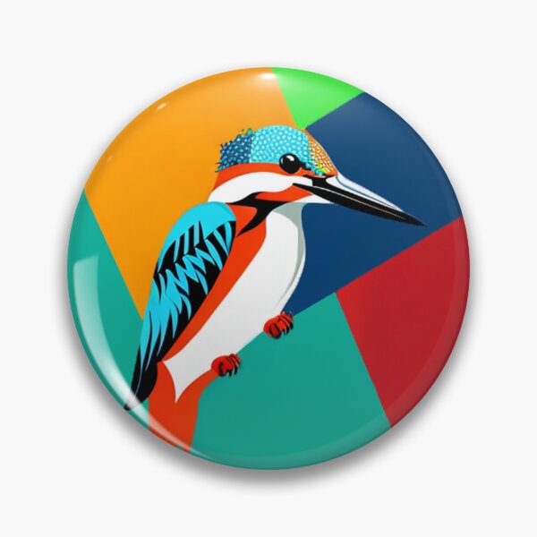 Item preview, Kingfisher bird pop art illustration vibrant designed and sold by Meena-tta.