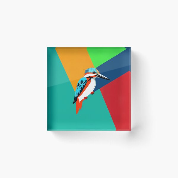 Item preview, Kingfisher bird pop art illustration vibrant designed and sold by Meena-tta.