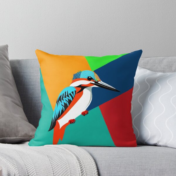 Item preview, Kingfisher bird pop art illustration vibrant designed and sold by Meena-tta.