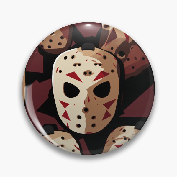 Item preview, A Friday the 13th grave of masks pattern intrigues designed and sold by StrawberryJolly.