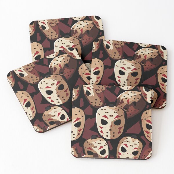 Item preview, A Friday the 13th grave of masks pattern intrigues designed and sold by StrawberryJolly.