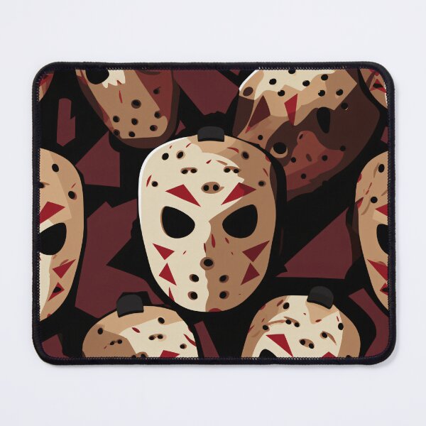 Item preview, A Friday the 13th grave of masks pattern intrigues designed and sold by StrawberryJolly.