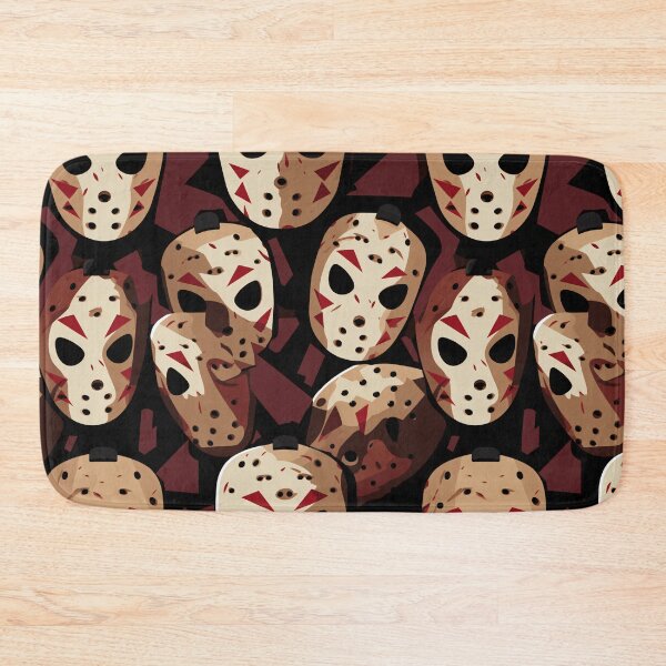Item preview, A Friday the 13th grave of masks pattern intrigues designed and sold by StrawberryJolly.