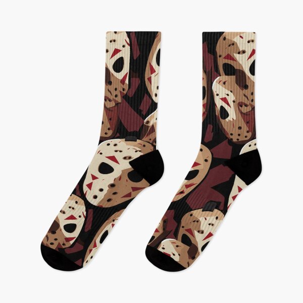 Item preview, A Friday the 13th grave of masks pattern intrigues designed and sold by StrawberryJolly.