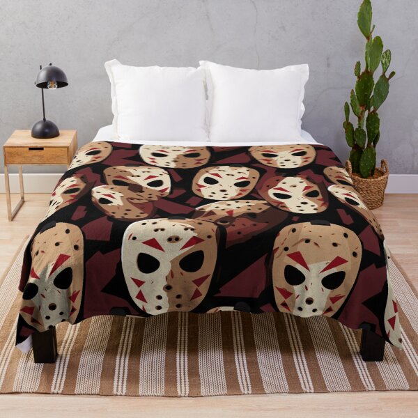 Item preview, A Friday the 13th grave of masks pattern intrigues designed and sold by StrawberryJolly.