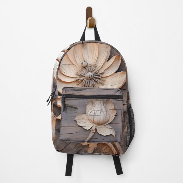 Item preview, Burned wood flower art print, burned wood designed and sold by dcrc.