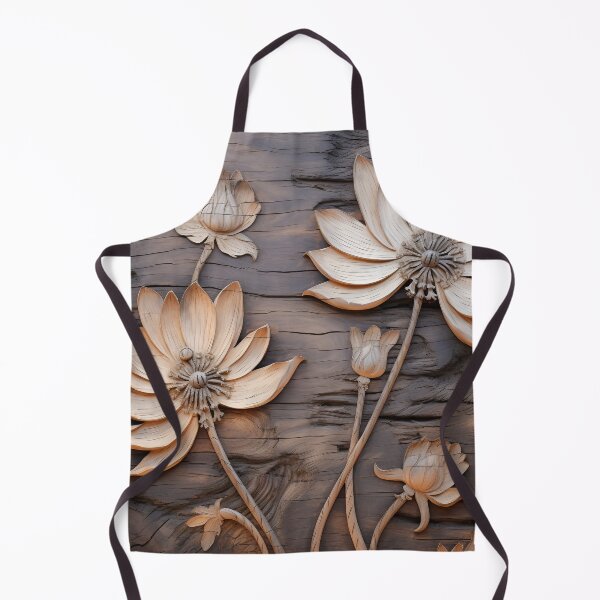 Item preview, Burned wood flower art print, burned wood designed and sold by dcrc.