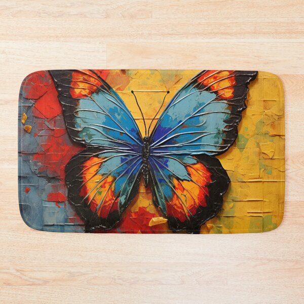 Item preview, Colorful acrylic textured butterfly art print designed and sold by dcrc.