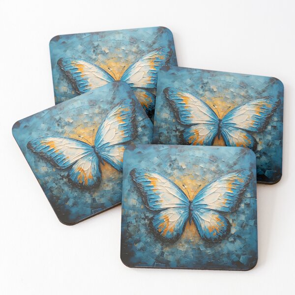 Item preview, colorful acrylic textured butterfly art print designed and sold by dcrc.