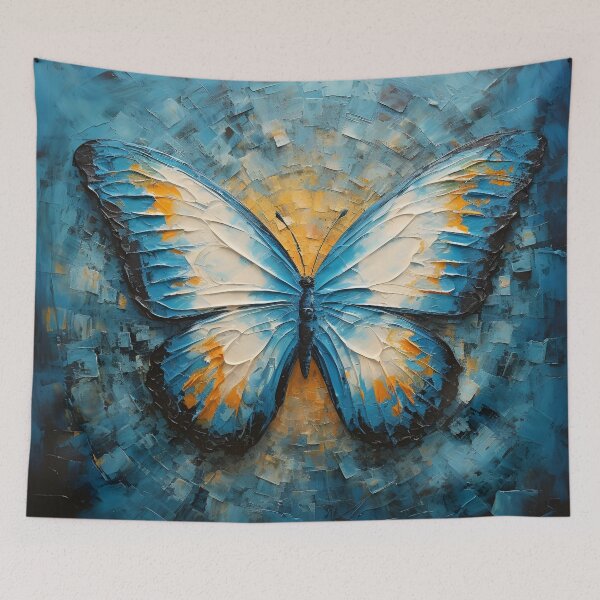 Item preview, colorful acrylic textured butterfly art print designed and sold by dcrc.
