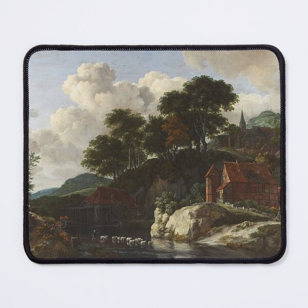 Item preview, Hilly Landscape with a Watermill designed and sold by tomorrowsart.