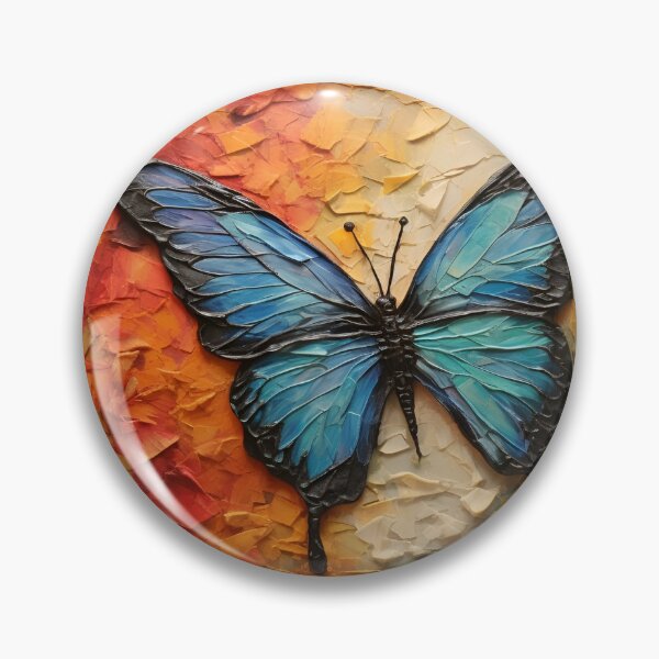 Item preview, colorful acrylic textured butterfly art print designed and sold by dcrc.