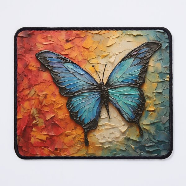 Item preview, colorful acrylic textured butterfly art print designed and sold by dcrc.