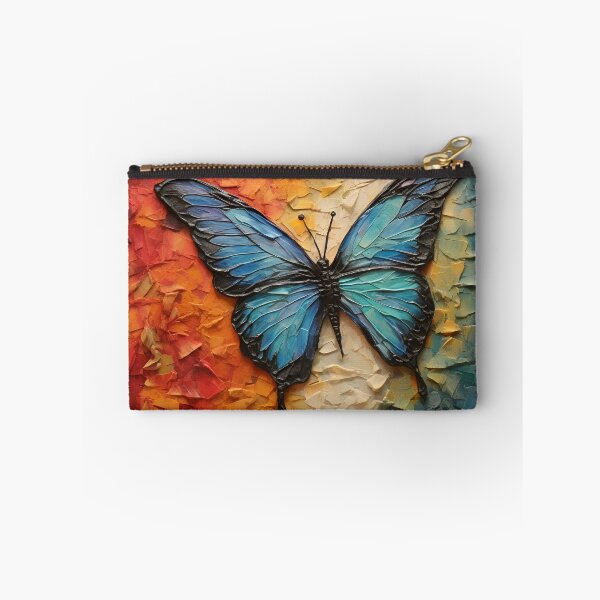 Item preview, colorful acrylic textured butterfly art print designed and sold by dcrc.