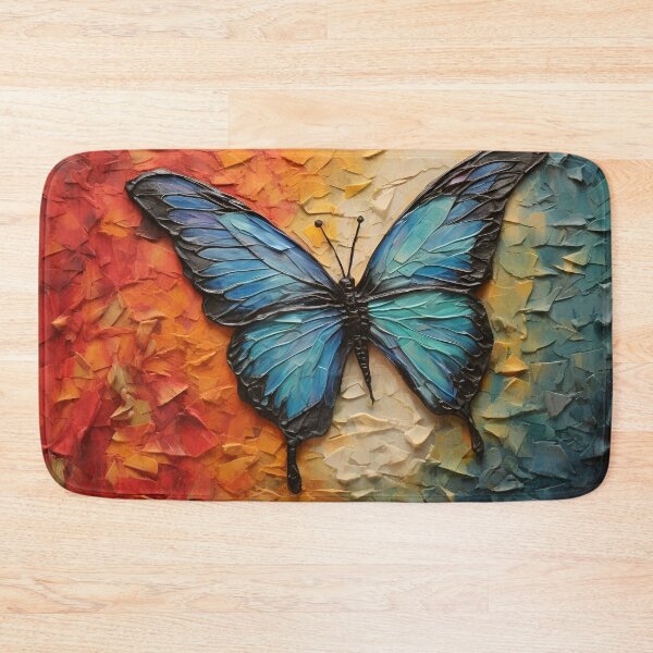 Item preview, colorful acrylic textured butterfly art print designed and sold by dcrc.