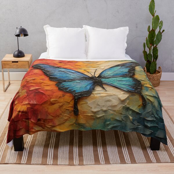 Item preview, colorful acrylic textured butterfly art print designed and sold by dcrc.