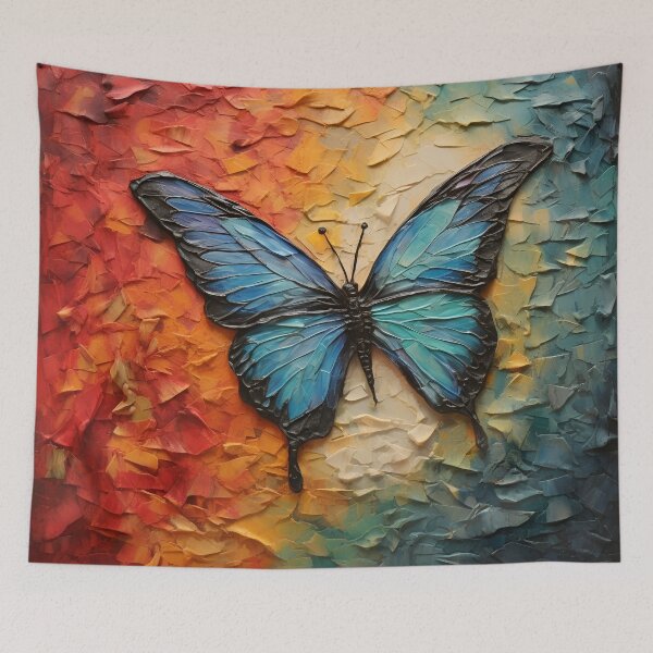 Item preview, colorful acrylic textured butterfly art print designed and sold by dcrc.