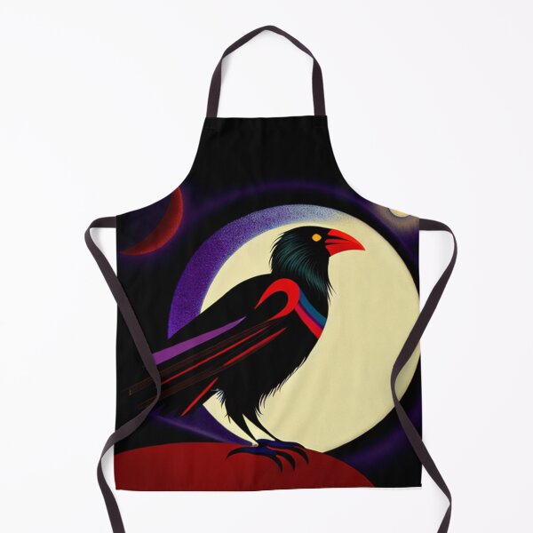 Item preview, Crow with full moon light pop art raven bird designed and sold by Meena-tta.